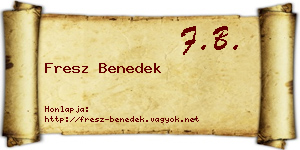 Fresz Benedek névjegykártya